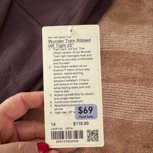 Lululemon Athletica Wunder Train Ribbed HR Tight - Purple